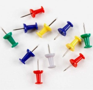 Push Pins Colored 15mm Pack of 50