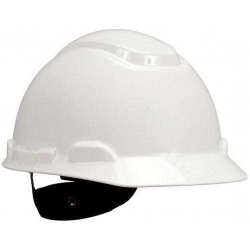 3M H401R Ratchet Type White Hard Helmet With Plastic Sticker at Front and Back
