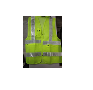 Prima 120 GSM Cloth Type Green Safety Jacket With 2 Inch Reflector, PSJ-02 With Fabric Sticker at Front & Back