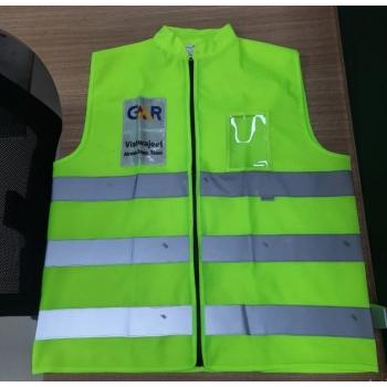 Safety Jacket Cloth Type Green L Size 120 GSM With 2 Inch 3M Reflective Strip With Fabric Sticker at Front & Back