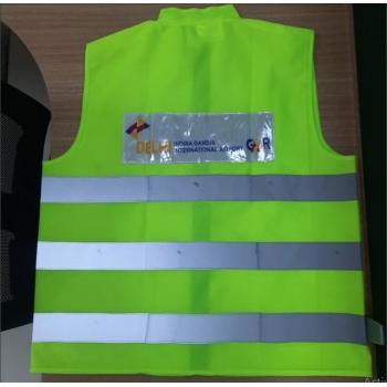 Safety Jacket Cloth Type Green L Size 120 GSM With 2 Inch 3M Reflective Strip With Fabric Sticker at Front & Back