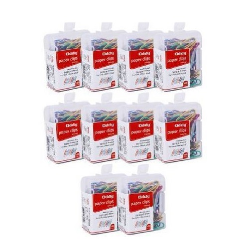 Oddy  Paper Clips  PCC-P100 Colored Vinyl Coated 100 Pcs 28mm Pack of 10