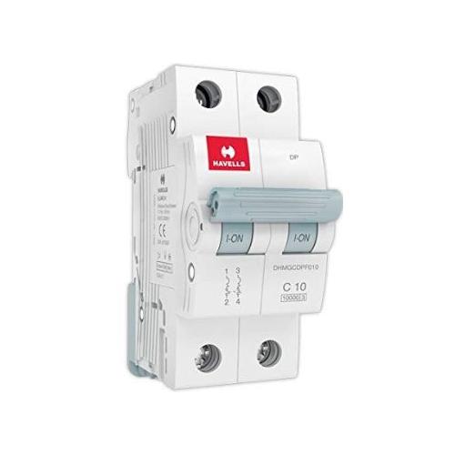 Havells 10A 2P C-Curve AC MCB, DHMGCDPF010