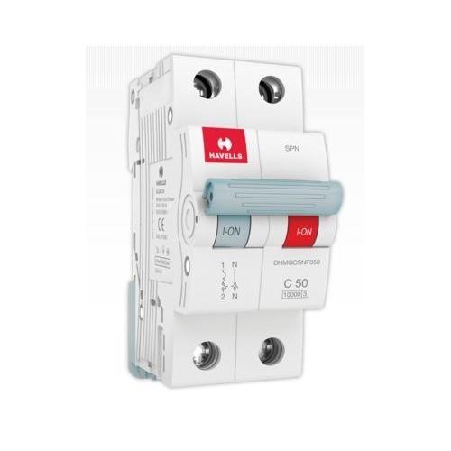 Havells 50A 1P+N C-Curve AC MCB, DHMGCSNF050