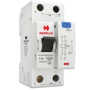 Havells 32A SPN-2M 300 mA A Type RCBO, DHCEACSN2300032