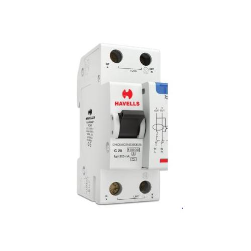 Havells 25A SPN-2M 300 mA A Type RCBO, DHCEACSN2300025