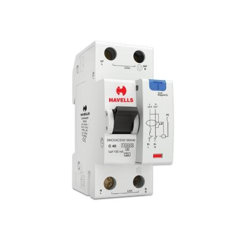 Havells 40A SPN-2M 100 mA A Type RCBO, DHCEACSN2100040