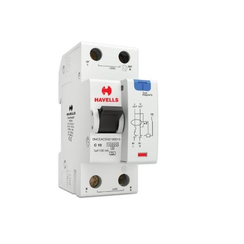 Havells 10A SPN-2M 100 mA A Type RCBO, DHCEACSN2100010