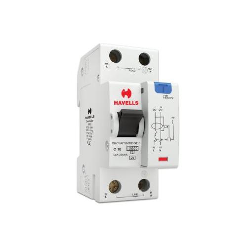 Havells 10A SPN-2M 30 mA A Type RCBO, DHCEACSN2030010