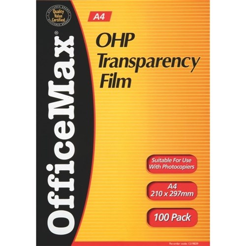 OHP Transparency Film A4 100 micron, (Pack of 100 Sheets)