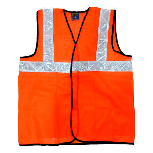 Fluorescent Free Size Jacket With 2 Inch Reflect Strip, Orange With Concentrix Logo Print at Back Side