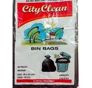 ZIH Plastic Garbage Bag With Easy Tie-Tapes 29X39 Inch (Pack of 10 Pcs)