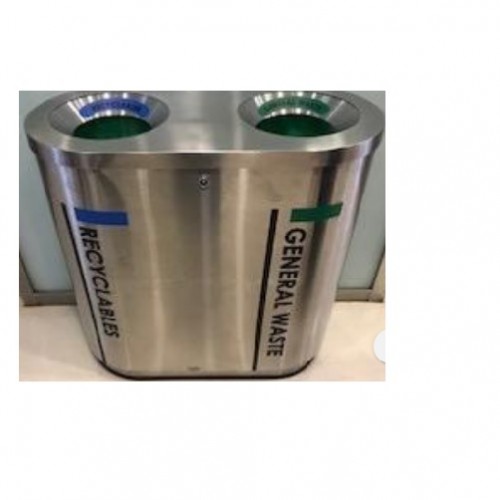 ZIH Duo Dustbin With SS Inner Bucket, 14x30x30 Inch