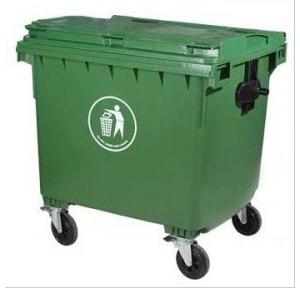 ZIH Plastic Garbage Bin With 4 Wheels, 1100 Ltr