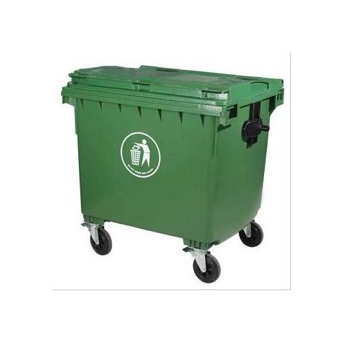 ZIH Plastic Garbage Bin With 4 Wheels, 1100 Ltr