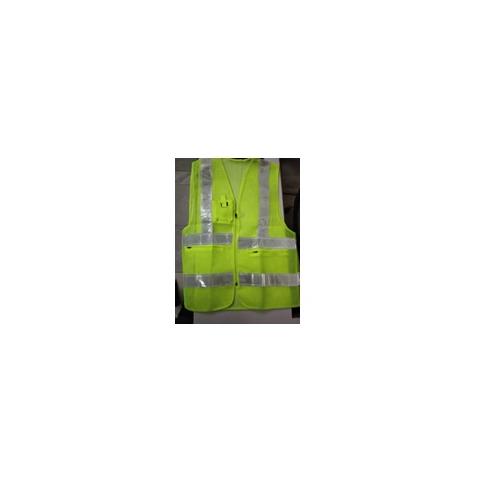 Safety Jacket Cloth Type Green M Size 120 GSM With 2 Inch 3M Reflective Strip With Fabric Sticker at Front Left