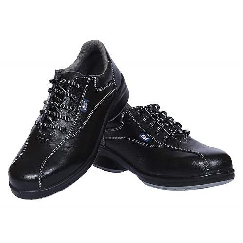 Allen Cooper AC-1299 Black Double Density Women Safety Shoes, Size: 7