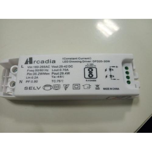 Arcadia 29.4W, 0.7A, 25-42V DC LED Driver, DFD20-30W