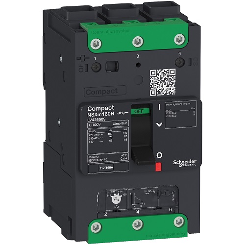 Schneider MCCB With (TMD) and EverLink TM Connectors Compact NSXm 80A 3 Pole 70kA, LV426506