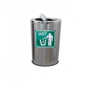 ZIH Swing Type SS Dustbin 202, 14x28 Inch With Wet Signage A4  Sticker