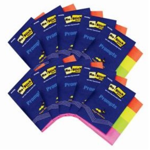 Oddy Re-Stick Paper Notes Page Marker RSN Prompts (PR4) 1x4 inch Set of 4 Colors (Pack of 16 Sheets)