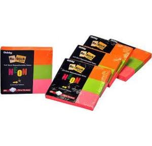 Oddy Re-Stick Paper Notes RSN NEON 3x3inch (Pack of 80 Sheets) Orange Color