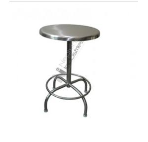 Stool Round SS Without Height Adjustment and Revolving, Dia: 13Inch, Height: 18Inch