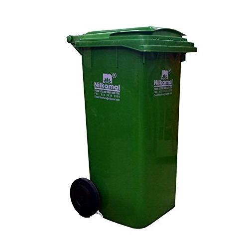 Nilkamal Wheel Dustbin 120 Ltr, 233x121x139 Inch, WB120LOGR (Green)