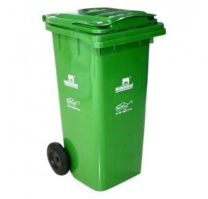 Nilkamal Wheel Dustbin WB120LOGR Green Plastic 120 Ltr  520(T) x 375(B) x 1108(H) mm