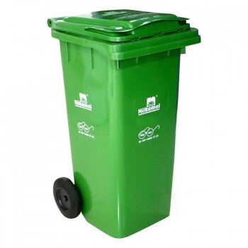 Nilkamal Wheel Dustbin WB120LOGR Green Plastic 120 Ltr L48 x W55 x H92 CM