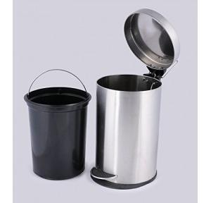 Silverware Dustbin Plain Pedal With Plastic Bucket SS202 5 Ltr 20x20x30 cm