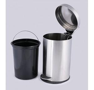 Silverware SS Dustbin  Plain Pedal With Plastic Bucket,20x20x30 cm, 5 Ltr