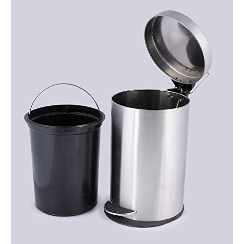 Silverware SS Dustbin  Plain Pedal With Plastic Bucket,20x20x30 cm, 5 Ltr