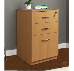 Pedestal Drawer 18mm Particle Board With Single Lock, 18Wx18Dx26H Inch (Bleach)