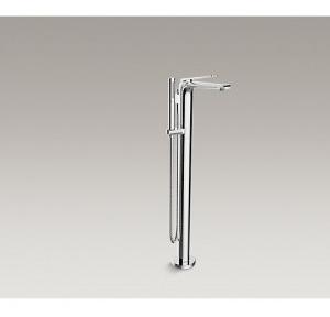 Kohler Avid Floor Mount Bath Tub Filler With Handshower Chrome Polished, K-97367T-B4-CP