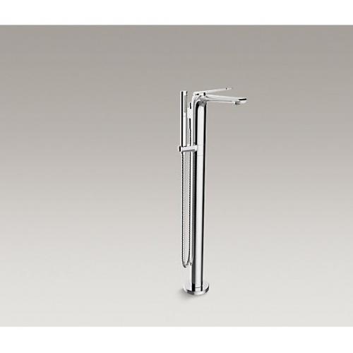 Kohler Avid Floor Mount Bath Tub Filler With Handshower Chrome Polished, K-97367T-B4-CP