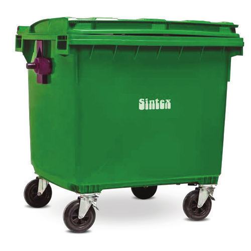 Sintex Dustbin GBRW 66-04 With Signage Size 47x30x55 Inch Green Color HDPE 660 Ltr