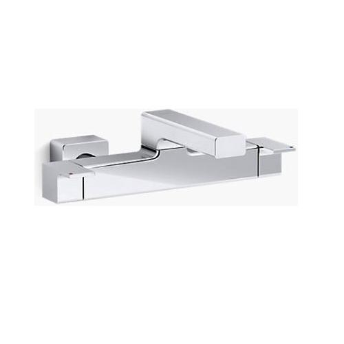 Kohler Strayt Dual-Handle Wall-Mount Kitchen Faucet Polished Chrome, K-37338IN-4-CP