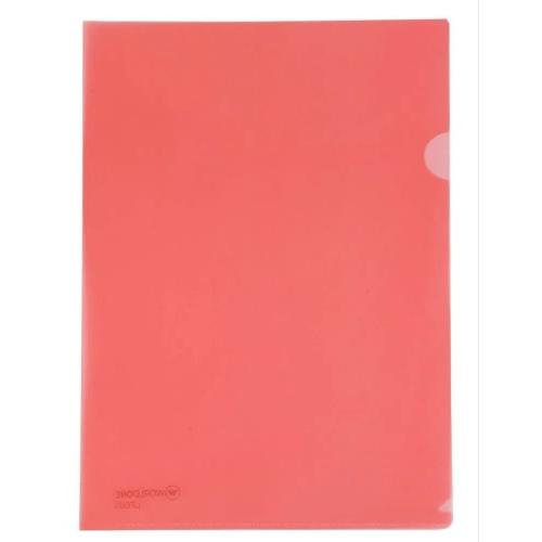 Worldone Clear Folder Premium A4, Red LF001
