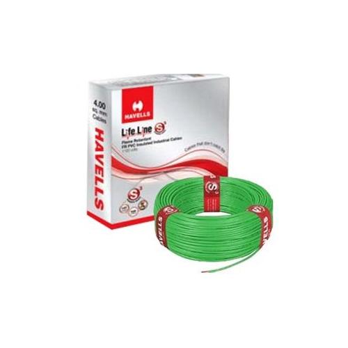 Havells 1.5 Sqmm 1 Core Life Line S3 FR PVC Insulated Industrial Cable, 90 mtr (Green)