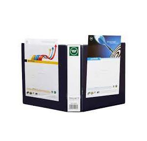 Worldone PVC Ring Binder With Full View Pocket RB415V 2D Ring, 40 mm, Navy Blue Size: A4
