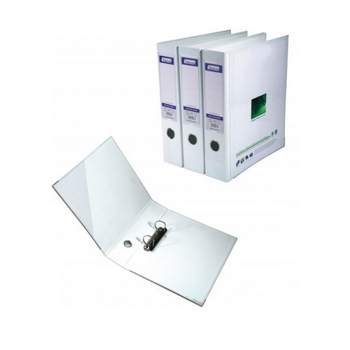 Worldone PVC Ring Binder With Front View Pocket RB411V 2D Ring, White 40 mm, Size: A4