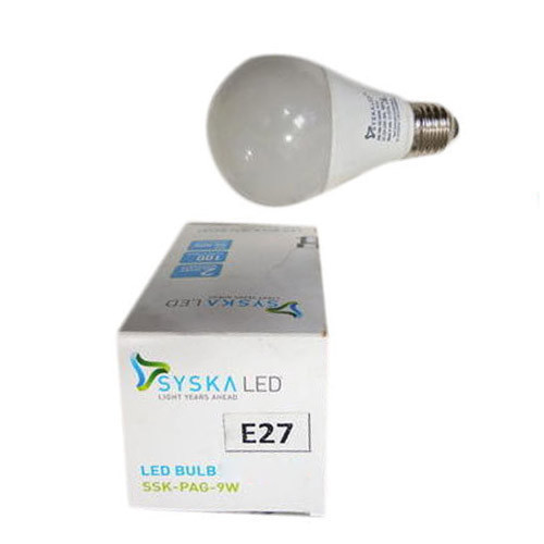Syska LED Bulb 9W E-27 Base, SSK-PAG-9W (Cool Daylight)