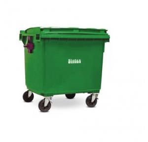 Sintex Dustbin GBRW 110-04 4 Swivel Type Rubber Wheels Green Plastic 1100 Ltr 52x41x55 Inch