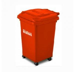 Sintex Dustbin GBRW 12-04 4 Swivel Type Rubber Wheels Red Plastic 120 Ltr 36x19x21 Inch