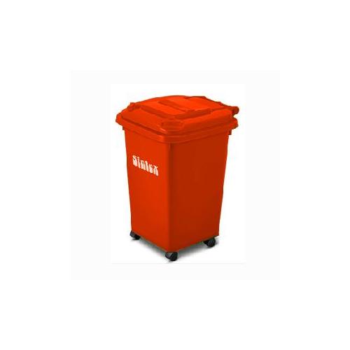 Sintex Dustbin GBRW 12-04 4 Swivel Type Rubber Wheels Red Plastic 120 Ltr 36x19x21 Inch