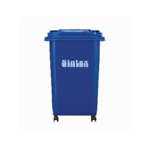 Sintex Dustbin GBRW 12-04 2 Rubber Wheels Blue Plastic 120 Ltr 36x19x21 Inch
