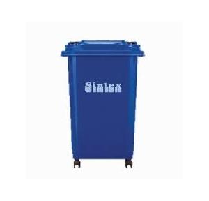 Sintex Dustbin GBRW 12-04 2 Rubber Wheels Size 36x19x21 Inch Blue Color Plastic 120 Ltr