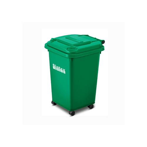 Sintex Dustbin GBRW 12-04 2 Rubber Wheels Green Plastic 120 Ltr 36x19x21 Inch