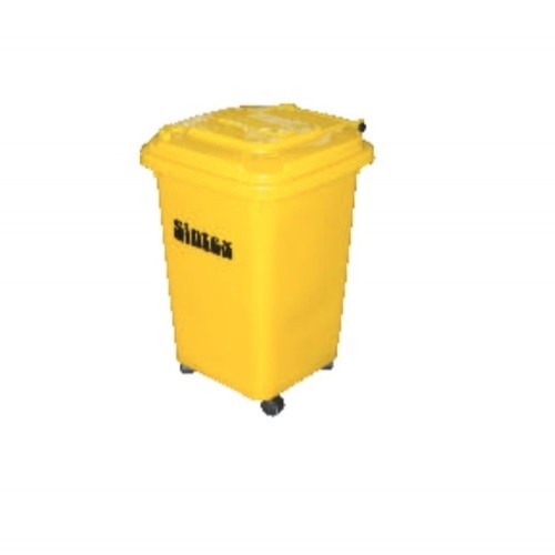 Sintex Dustbin GBRW 05-04 4 Caster Wheels Yellow Plastic 50 Ltr 23x17x18 Inch